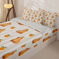 thumbnail image 3 of Homewish Capybara Kids Zipper Full Size Comforter Sets with Fitted Sheet and 2 Pillowcases, Cartoon Orange Fruit Zipper Bedding Set, Gray Reversible, 4 Pieces, 3 of 6