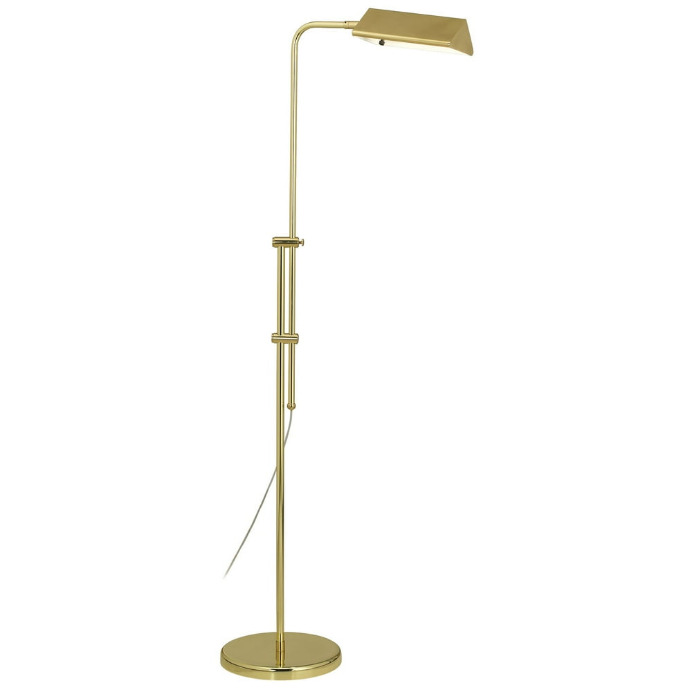 Regency Hill Modern Pharmacy Floor Lamp Brass Adjustable Metal Head for