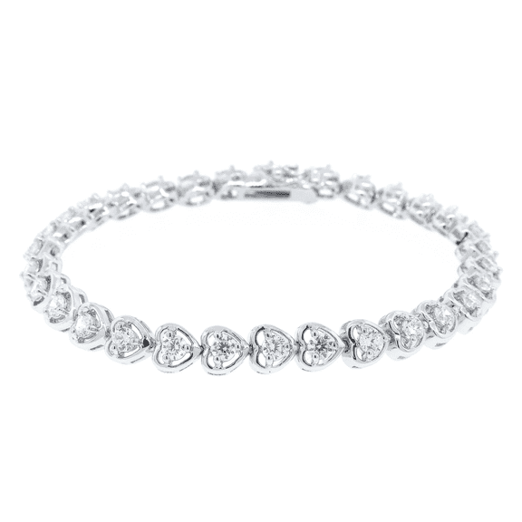 Cate & Chloe Rosalie 18k White Gold Plated Tennis Bracelet with Simulated Diamonds Gift for Women