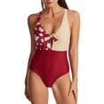 thumbnail image 2 of Fesfesfes Ladies Swimsuit Tummy Control Swimwear for Women Sexy Bathing Suit Patchwork Bow Bikini One-Pieces Swimsuit On Sale, 2 of 9