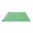 thumbnail image 2 of Ahgly Company Machine Washable Indoor Square Abstract Turquoise Blue Modern Area Rugs, 4' Square, 2 of 4