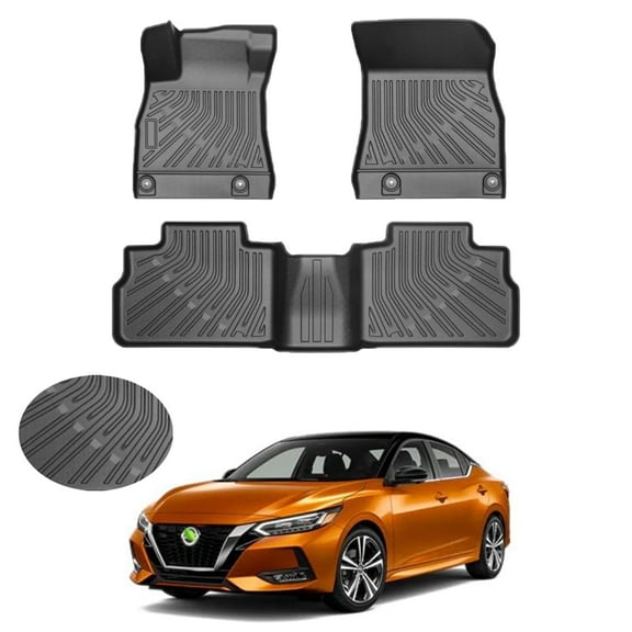 Canvcle Custom Fit Floor Mats for 2020-2024 2025 Nissan Sentra Accessories All Weather Floor Mat Liners 1st & 2nd Row Liner Black Non-Slip