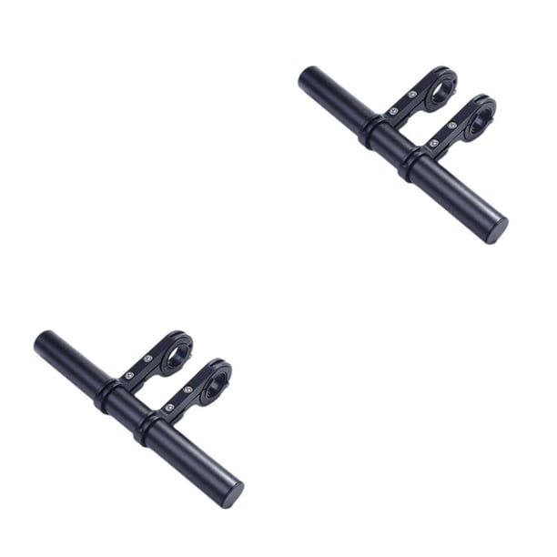 Toystoory Extensor de manillar de aleación de aluminio de 20 cm frente de bicicleta de montaña Negro 20 centímetros 2Conjunto