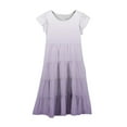 thumbnail image 5 of CHEEREAM Little Girls Ruffle Sleeve Summer Dresses Crew Neck Layered Flowy Midi Casual Dress with Pockets Size 6-15 Years Purple 8 Years, 5 of 5
