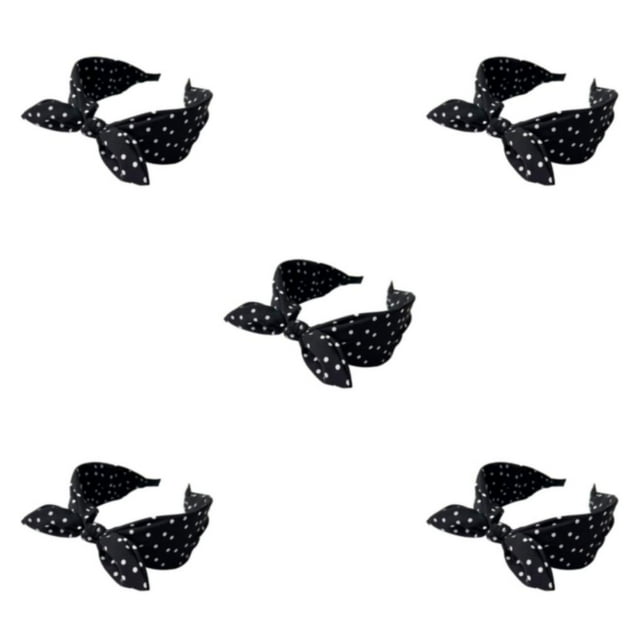 VONKY Korean Style Hair Bands For Women Comfortable And Sweat Absorbent Lightweight Black 5Set