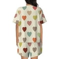 thumbnail image 6 of Balery Heart Polka Dot Pattern Womens Pajama Sets 2 Piece Soft Short Sleeve Top and Shorts Sleepwear Round Neck Pjs Lounge Set with Pockets-Large, 6 of 7