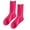 Hot Pink, variant on Women's Retro Rolled Cuff Slouch Socks - Double Needle Solid Color Ribbed Crew Socks, Japanese Style Casual Cotton Ankle Socks Hot Pink