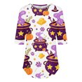 thumbnail image 7 of MVRLSH Womens Tops Blouse Casual Halloween Graphic Printed Round Neck Three Quarter Sleeve Basic Loose Fit Blouses MR2 - XXL, 7 of 7