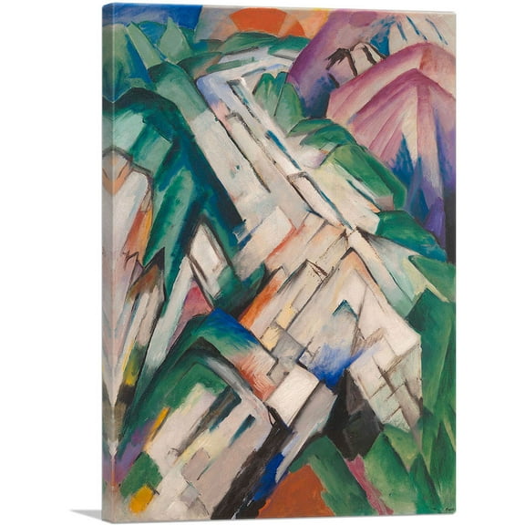 ARTCANVAS Stony Path - Mountains and Landscape 1912 Canvas Art Print by Franz Marc - Size: 26" x 18" (0.75" Deep)