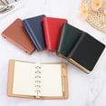 thumbnail image 6 of REGALWOVEN 6 Ring Binder Cover, A7 Leather Notebook Binder Loose Leaf Planner with 50 Sheets Paper, Blue, 6 of 7