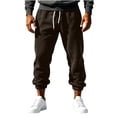 thumbnail image 5 of Wlynlyn Joggers for Men with Pockets Elastic Waist Drawstring Sweatpants Fleece Lined Athletic Casual Gym Running Jogger Pants with Pockets(X-Large,Brown), 5 of 7