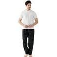 thumbnail image 6 of Onimisc Mens Pajama Pants Flannel Plaid Cotton Sleep Lounge Pants Warm Sleepwear Pants PJ Bottoms with Pockets and Button Fly, 3 Pack, 6 of 10