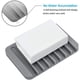 thumbnail image 5 of Juego de jabonera con drenaje de bambú y silicona autolimpiante, ideal para duchas y lavabos, 5 of 7
