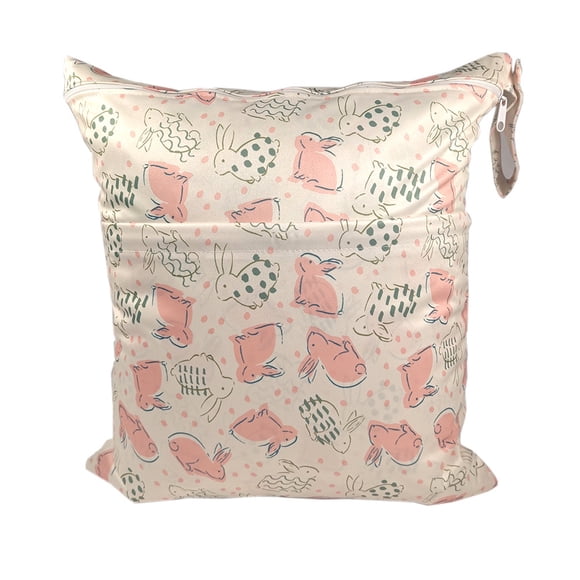 Bolsa de pañales grande con cremallera doble impresa y certificación SGS, bolsa de almacenamiento lavable, adecuada para bolsas de almacenamiento