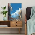 thumbnail image 5 of Anime Cityscape Laundry Canvas Print, Wall Decor for Living Room Bedroom Office Apartment Study Balcony, 5 of 8