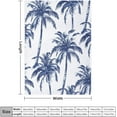 thumbnail image 2 of Indigo Blue Palm Tree Blanket Navy Blue Palm Tree Soft Warm Throw Blankets 30"x40" Flannel Cozy Warm Plush Lightweight Throw Blanket for Couch Bed Sofa Gift Idea, 2 of 6
