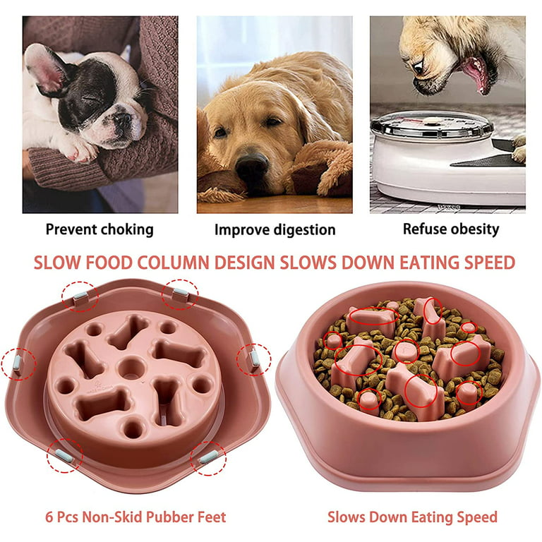 Meidiya Pet Puzzle Bowl Slow Feeder Dog Bowl Non-slip Slow Eat Feeder Funny  Slow Feeding Interactive Bloat Stop Dog Bowls for Medium Large Dogs 