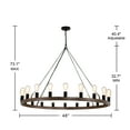 thumbnail image 5 of The Lighting Store Eva 20-light Antique Black and Faux Wood Metal Round Chandelier - Antique Black, 5 of 5