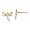 thumbnail image 1 of 14K Yellow Gold Madi K CZ Children's Dragonfly Post Earrings, 1 of 2
