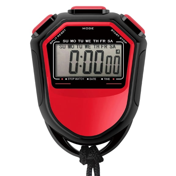 Waterproof Stopwatch Digital Handheld LCD Timer Chronograph Counter with Strap for Swimming Running Football Training