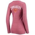 thumbnail image 3 of Women's New Era Burgundy Washington Commanders Scoop Neck Tri-Blend Long Sleeve T-Shirt, 3 of 3