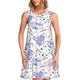 thumbnail image 1 of Balery Lavender Flowers Vestidos de verano para mujer con estampado: vestido holgado sin mangas, vestido playero informal y cómodo para días calurosos., 1 of 7
