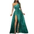 thumbnail image 3 of Horkkom Women Prom Dress Sparkly Sequins Maxi Dresses One Shoulder formal Evening Gown Glitter Party Club Cocktail Dress, 3 of 7