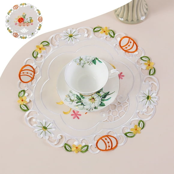 onlyliua Special Offer Easter Eggs Placemats Polyester Placemats Holiday Gifts Suitable For Tables Party Decoration Heat Insulation Dirt Resistants