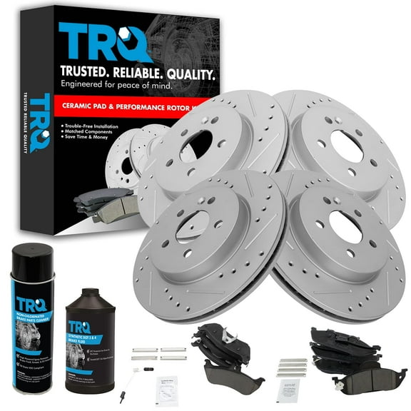 TRQ Front & Rear Ceramic Brake Pad & Performance Rotor Kit w/Chemicals BKA15911 Fits select: 1998-2005 MERCEDES-BENZ ML