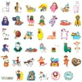 thumbnail image 3 of Wrapables Waterproof Vinyl Stickers for Water Bottles, Laptop, Phones, Skateboards, Decals for Teens, 80pcs, Sloths & Llamas, 3 of 7