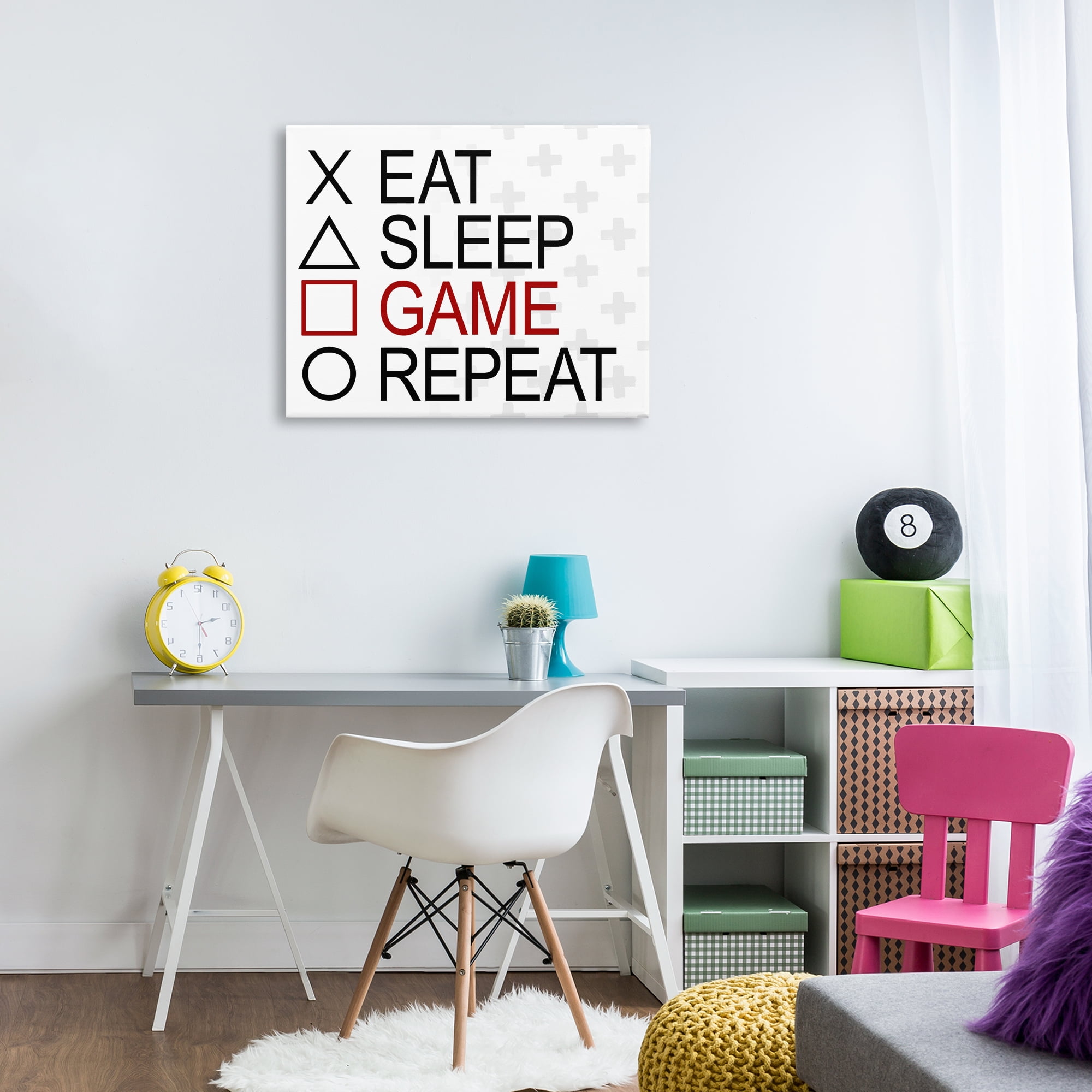 Stupell Industries Gamer Button Shapes Entertainment Painting Wrapped Canvas Art Print Wall Art, 30 x 24