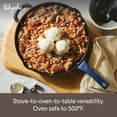 thumbnail image 5 of Ayesha Curry Enameled Cast Iron 12" Skillet with Helper Handle and Pour Spouts, Anchor Blue, 5 of 8