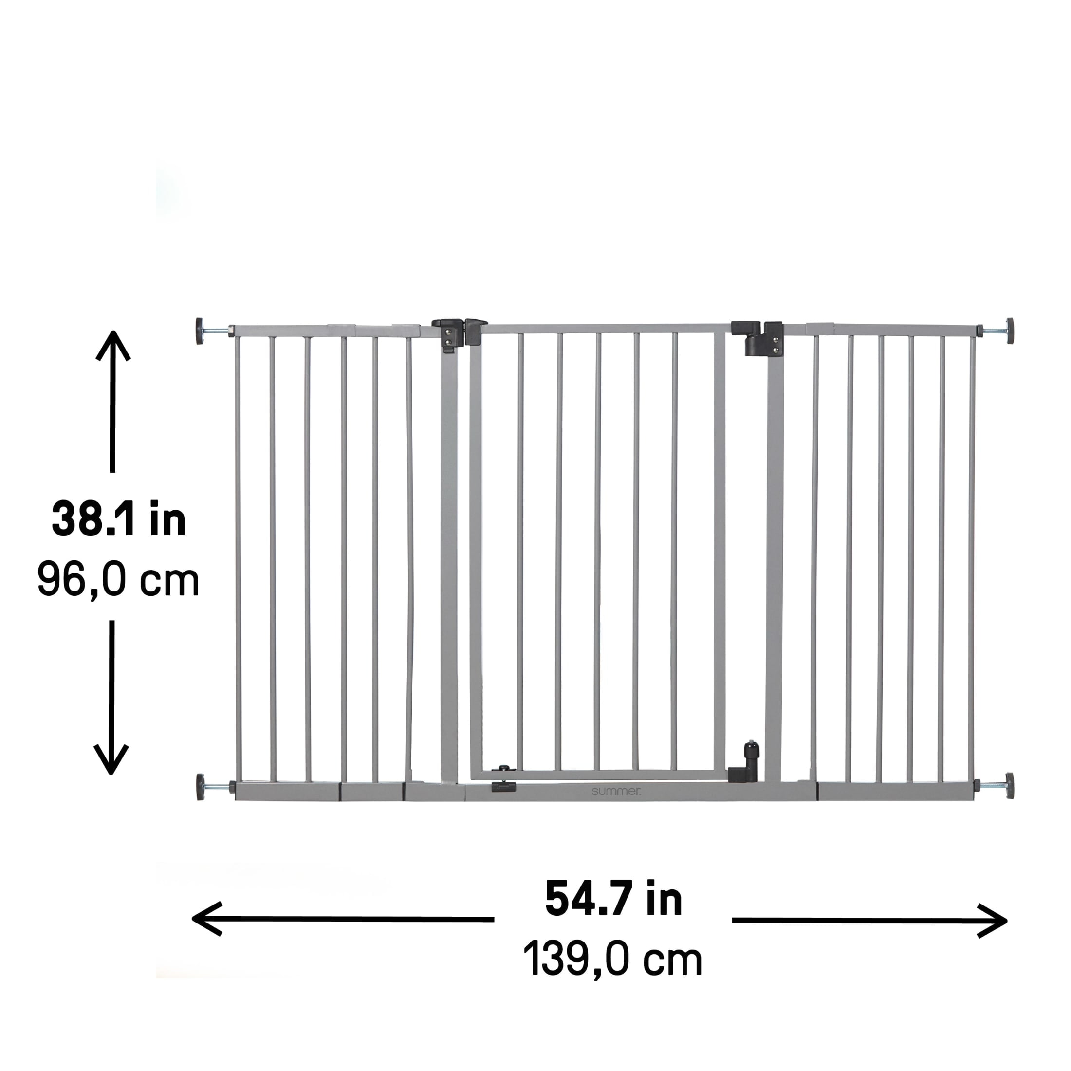 Summer by Ingenuity Central Station Safety Pet and Baby Gate, 28.5 - 52" Wide, 30" Tall - Gray