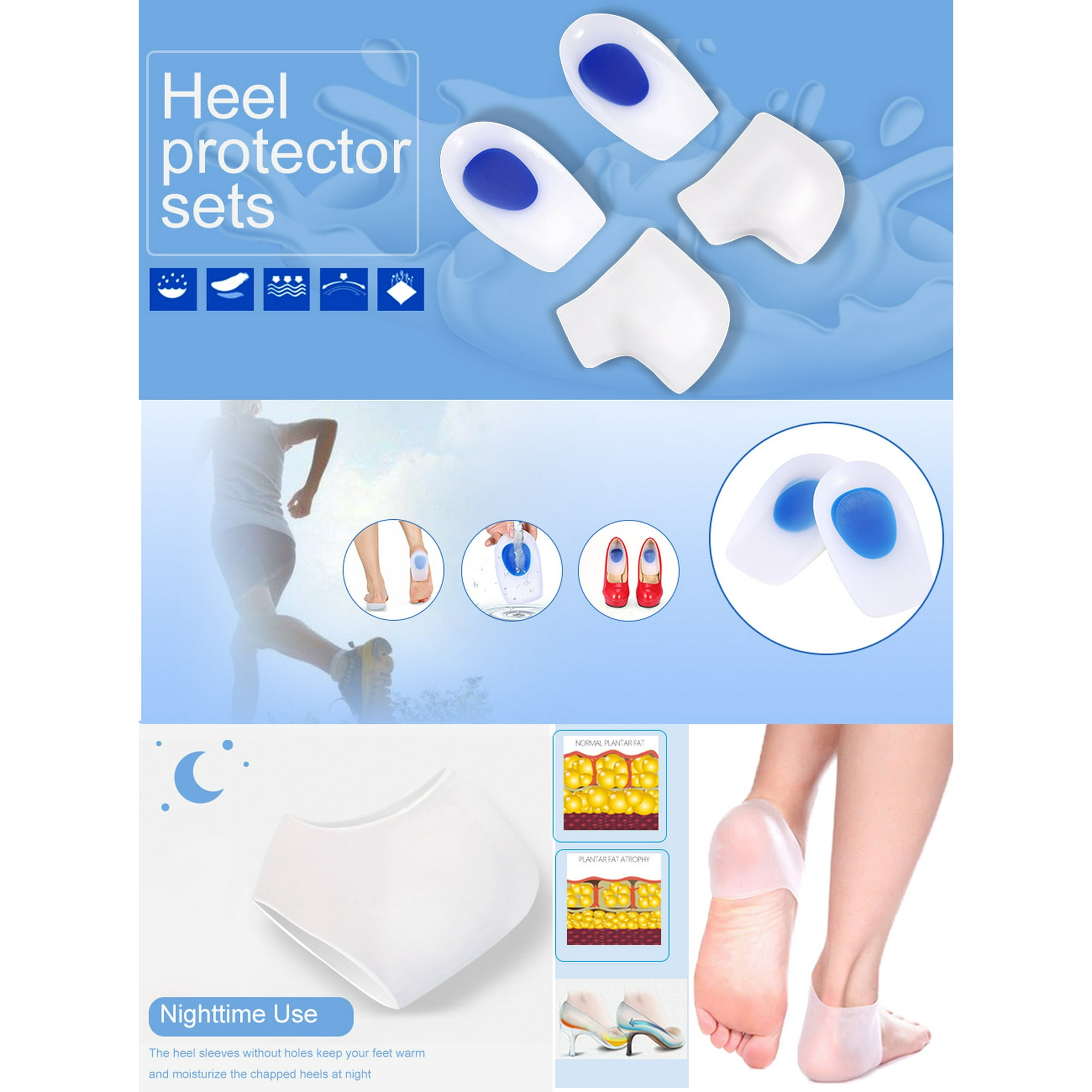 Rdeghly Heel Cups Pads,Gel Shoes Cushion,Gel Heel Cups Inserts and