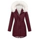 thumbnail image 2 of AUNVITO Women's Winter Parka Fleece Lined Hooded Drawstring Windproof Casual Warm Coat, 2 of 9