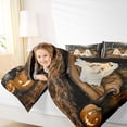 thumbnail image 3 of Homewish Vintage Halloween Candle Ghost Queen Comforter Set,Sofa Moon Forest Print Comforter Sets Queen,Dark Brown Orange Black,Black Reversible,3-Piece,1 Comforter and 2 Pillowcases, 3 of 7