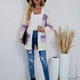 thumbnail image 4 of Pntutb Mujer Moda Color a juego Mangas largas Punto Cardigan Suelto tops Blusa Suéter Pntutb Pntutb-5025, 4 of 5