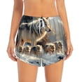 thumbnail image 2 of Daiia Wolf Family Winter Wonderland Pattern Women's 2 in 1 Running Shorts - Lightweight Athletic Workout Gym Yoga Shorts Liner with Phone Pockets-X-Large, 2 of 7