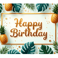 thumbnail image 4 of Tropical Design Happy Birthday Banner Pineapple Leaf Decoration Party Banner for Birthday Celebration Summer Event Beach Party, 4 of 7