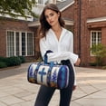thumbnail image 2 of Dwellin Large Quilted Duffle Bag for Women Floral Print Barrel Overnight Weekender Handbag Travel Holiday Top Handle Satchel T-B 18*9*9", 2 of 7