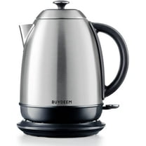 BUYDEEM K640 Stainless Steel Electric Tea Kettle with Auto Shut-off 1.7 L, 1440W (Retro Silver)
