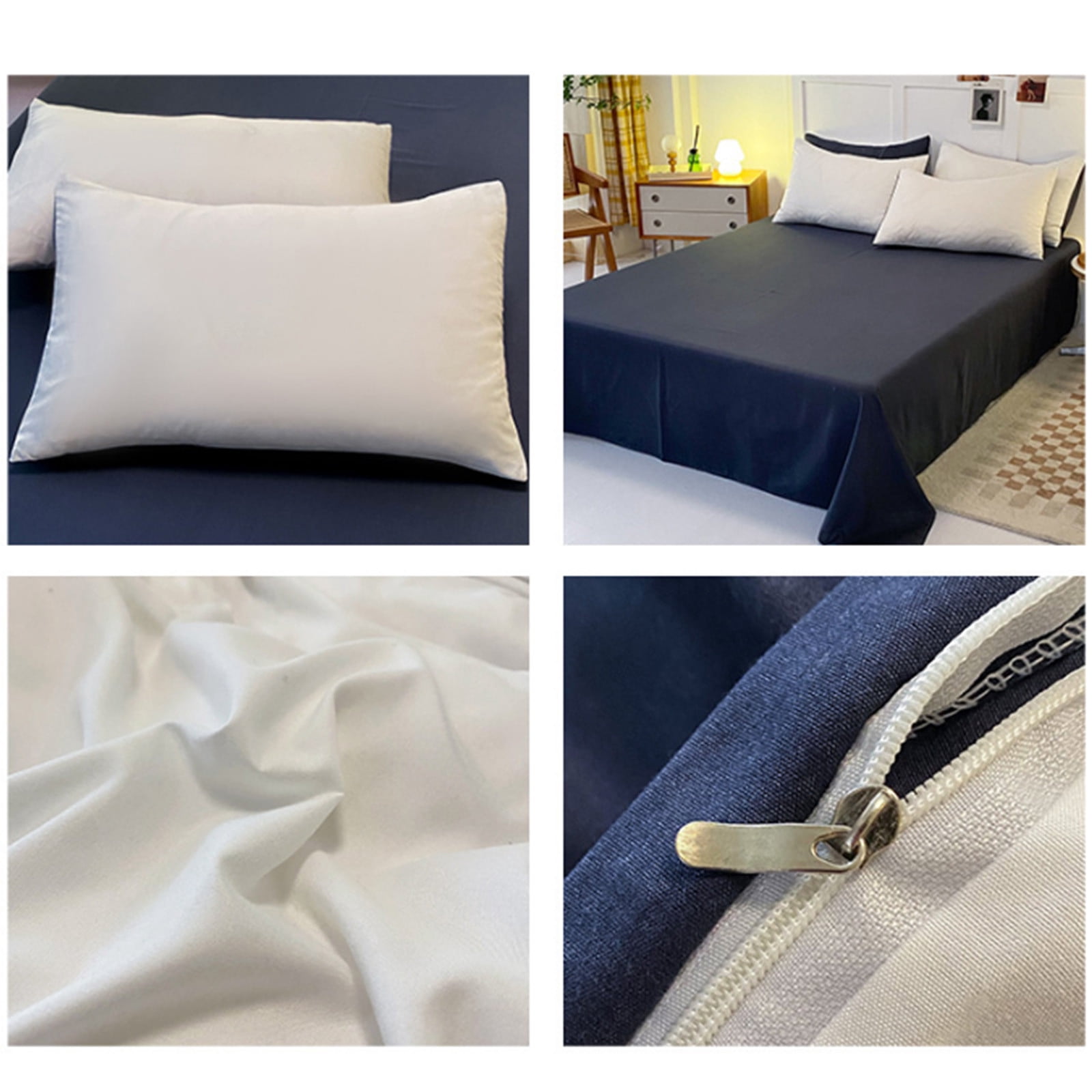 4 Piece Bed Sheets 71x87in Bedding Set with Duvet Cover Fitted Sheet 2 Pillowcases Soft Washed Polyester Wrinkle Free Easy Care by PALIFEUR