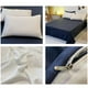 thumbnail image 4 of Juego de cama de 4 piezas de algodón lavado, blanco y azul, 180 x 220 cm. Sábanas suaves y transpirables para mayor comodidad en dormitorios Rkxzt, 4 of 6