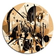thumbnail image 2 of Designart "Untamed Shapes in Black and Beige" Modern Geometric Metal Round Art Living Room, 2 of 5