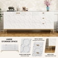 thumbnail image 4 of Boyel Living Sideboard Buffet Cabinet with 3 Drawers & 2 Doors, White TV Stand w/ Storage, Wood Dresser Buffet Cabinet for Dining Room Living Room, Entryway, 4 of 6