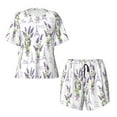 thumbnail image 4 of Kdxio Lavender Flowers Print Pajamas Sets for Women Short-Sleeved Pjs with Lounge Shorts Two Piece Sleepwear S-4XL, 4 of 9