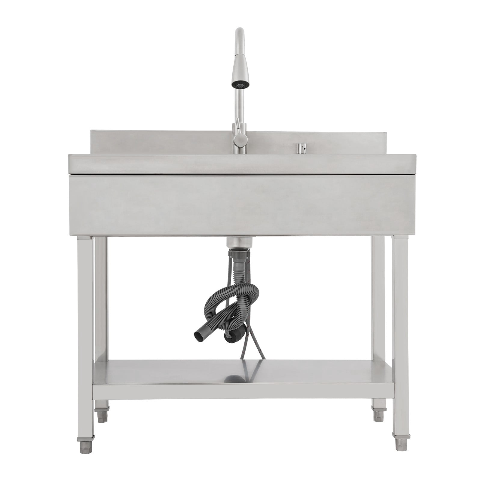 Utility Sink, Stainless Steel Kitchen Sink with Faucet, Freestanding Laundry Tub with Pull-Out Sprayer, 2 Water Modes, Durable & Large Capacity