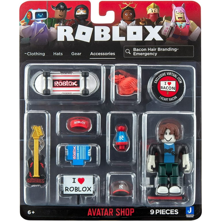 Roblox Avatar Shop Series Collection - Bacon Hair Branding Emergency Figure  Pack [Includes Exclusive Virtual Item] 