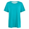 thumbnail image 4 of Women's Fashion Round Neck Plus Size Short Sleeved Solid Color T Shirt Top Women's Cotton Tee - Comfortable Short Sleeve Everyday Shirt, 4 of 4