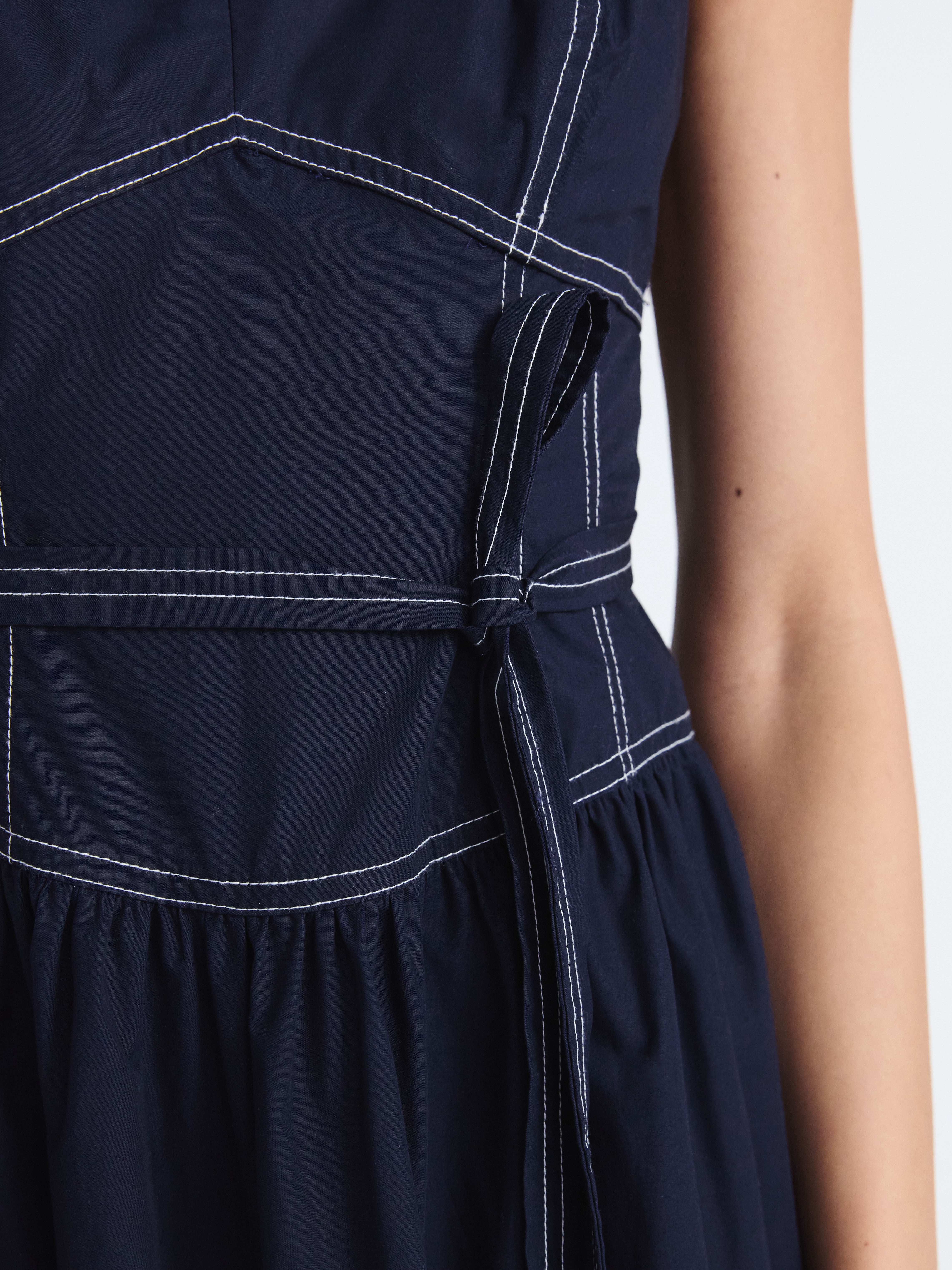 Free Assembly Women's and Women's Plus Sweetheart Belted Cotton Utility Midi Dress, Sizes XS-4X